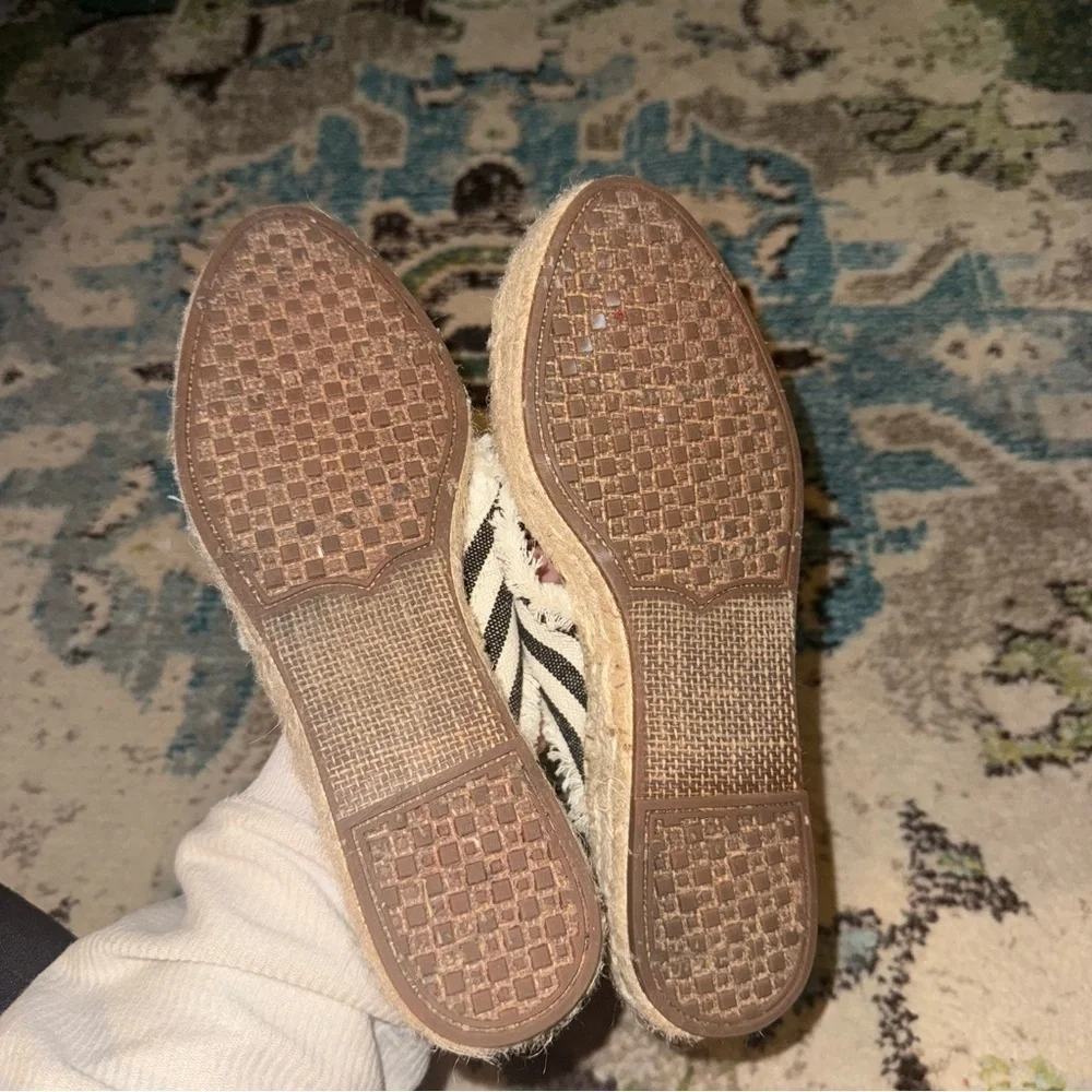 Coastal jute pinstriped G.H. Bass “Annabelle” Platform Espadrille Sandals Size 8